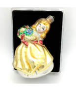 DANCING GIRL &amp; flower bouquet Christmas ornament - NEW vtg hand-crafted ... - £15.72 GBP