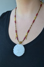 Tribal gemstone necklace, statement necklace, dragon pendant necklace (198) - £15.97 GBP