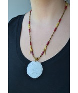 Tribal gemstone necklace, statement necklace, dragon pendant necklace (198) - £16.01 GBP