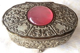 Vintage Silver Embossed Jewelry Box/Trinket Box (8137), Original from Japan - £17.74 GBP