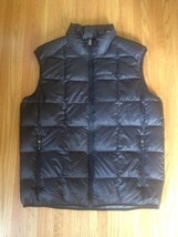 Men&#39;s Eddie Bauer Black Gray 700 Fill Goose Down Packable Puffer Vest Sz Xlt - £27.07 GBP