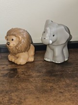 Fisher Price Little People Zoo Talkers Elephant And Lion 2011 Mattel Toys - $10.39