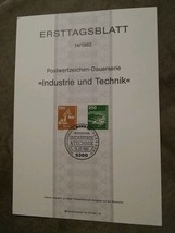 000 14/1982 Ersttagsblatt Germany Cover Stamps Industry Technology - $4.50
