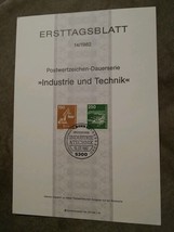 000 14/1982 Ersttagsblatt Germany Cover Stamps Industry Technology - £3.52 GBP