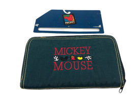 Mickey Unlimited Wallet NEW Vintage NOS Tags Attached Nylon Zip Green Stitched - £43.10 GBP