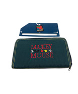 Mickey Unlimited Wallet NEW Vintage NOS Tags Attached Nylon Zip Green St... - £41.73 GBP