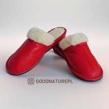 Women&#39;s leather slippers with fur on heels PSF21\High-quality  - £27.57 GBP