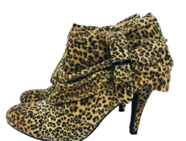 Forever 21 Leopard Print Zip Bootie Shoe 8 M Pump Stiletto Buckle - $29.99