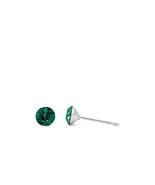 Mini 4mm Emerald Green Stud Earrings, Swarovski Crystal, Tiny Studs, Hyp... - €13,87 EUR