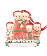 Christmas Personalized Tree Ornament Family of 5 with Pajamas 3.5 Inches... - $12.19