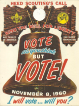 1960 Presidential Election - Boy Scout &amp; Freedoms Foundation 2-SIDE Door Hanger - £3.91 GBP