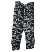 Faded Glory Sleeping Pants Mens XL 40-42 Grey Black Camo fleece Drawstring - $73.95 MXN