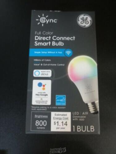 Primary image for GE CYNC Smart Full Color A19 LED Light Bulb, 60W Replacement, Bluetooth/Wi-Fi