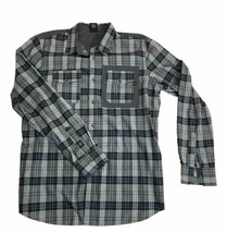 Oakley Shirt Mens Large Gray Long Sleeve Button Down Collared Plaid Cott... - £7.56 GBP