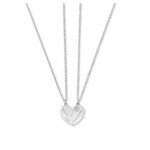 Sterling Silver Mother/Daughter Cubic Zirconia Moon and Stars Necklace Set - £43.00 GBP