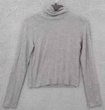 Aeropostale Stretch Basic T-Shirt Womens Juniors SZ XL Gray Mock Neck Top NWT - $9.99