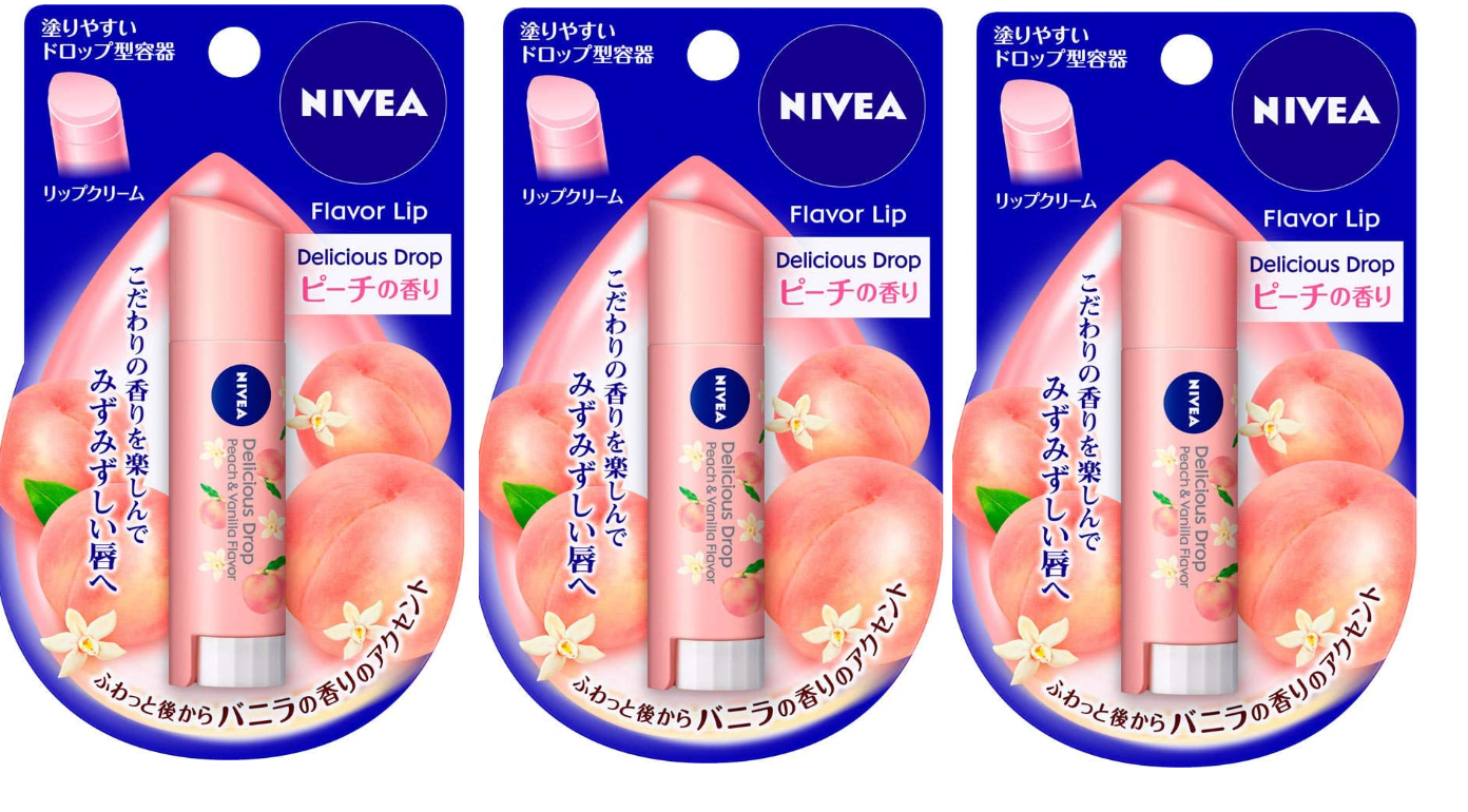 NIVEA Taste Lips Delicious Drops, Peach Fragrance, 3ml (3.5G) 3Pack Set-
show... - $29.85
