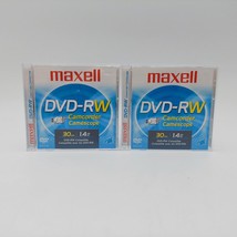 2 PACK Maxell DVD-RW Camcorder Video Disc 30 Minutes 1.4 GB New Mini DVD Record - £10.47 GBP