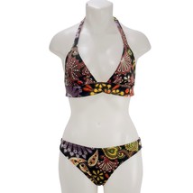 VICTORIA SECRET Women&#39;s Swimsuit Halter Bikini 2 Piece Multicolor Paisley Size M - £17.69 GBP