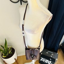 Rebecca Minkoff Megan Mini Feed Crossbody Leather Bag, Dark Brown/Purple. Nwt - £72.81 GBP