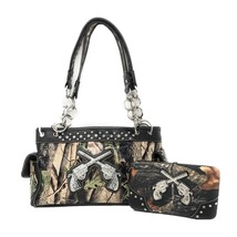 Texas West Women&#39;s Camo Pistol Gun Bullets Handbag (Black) - £46.96 GBP