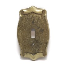Electric Light Swish Cover Plate Antique Brass Tone Taiwan Vintage - £9.31 GBP