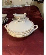 Antique MZ Austria 16 Pieces  Pink Roses Gold Trim/ One Price - $2,338.39 MXN