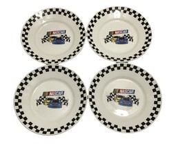 Vintage Gibson NASCAR Lot Of 4 Salad Dessert 9&quot; Plates 2002 Blue Car Plate - £45.58 GBP