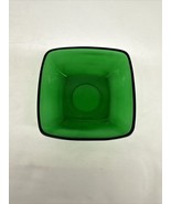 Anchor Hocking Vintage  FOREST GREEN Glass 4.75&quot;  Square Bowl - $8.38