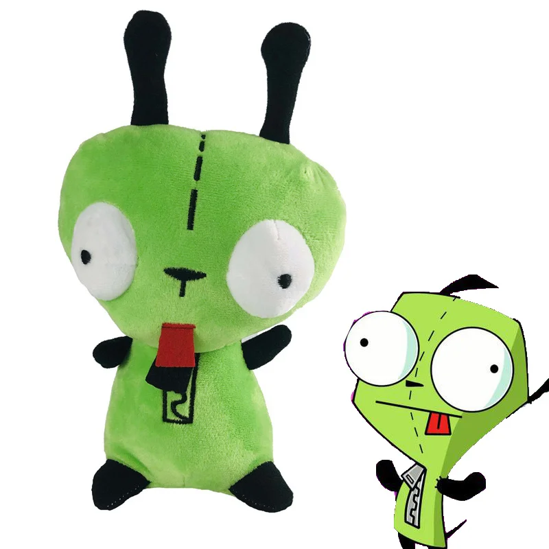 Green Invader ZIM GIR Dog Plush Toy 3D Bulging Eyes Alien Plushie Figure Stuffed - £13.45 GBP