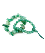 Set Of Two Beaded Green Jade Stretch Bracelets - $49.50