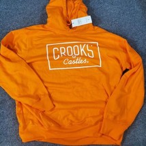 Crooks &amp; Castles Mens HOODIE 2XL Orange Boxed Logo Sweatshirt - £23.56 GBP