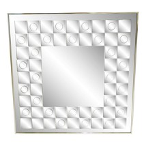 Mid-Century Hal Bienfeld Op Art Square Wall Mirror 1970s - $21,670.36 MXN