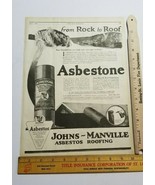 Vtg 1919 Advertisement ABESTONE ROOFING Johns-Manville LESLIE&#39;S WEEKLY B4 - £6.61 GBP