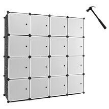 16-Cube Portable Closet Wardrobe Armoire Bedroom Dresser w/2 Hanging Rods - $100.99