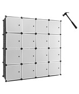 16-Cube Portable Closet Wardrobe Armoire Bedroom Dresser w/2 Hanging Rods - £80.58 GBP
