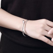 New 925 Silver chain women drop open bangle bracelet fashion charm jewel... - $7.20