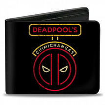 Deadpool Chimichangas Logo and Eating Men&#39;s Bi-Fold Wallet Black - £20.54 GBP