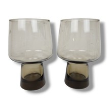 2 Vintage Libby Smoked Tawny Glass Beer Glasses Tumblers Stein Set Mid Century - £18.99 GBP
