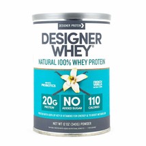 Designer Whey Protein Powder, French Vanilla, 12 Ounce, Non GMO - £27.41 GBP