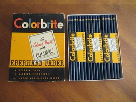 Vintage 35x Eberhard Faber Colorbrite Blue 2125 Colored Pencils USA w/ C... - £13.58 GBP