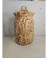 McCoy Pottery Burlap Sack Cookie Jar #158 Vintage 11.5 in Canister Baske... - £26.08 GBP