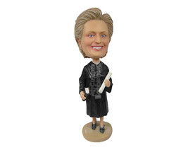 Custom Bobblehead Female Lawyer In Her Court Outfit And Heels With A Law Book In - £71.14 GBP