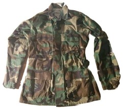 US ARMY Military Camo Coat Jacket Mens Small-Long Hot Weather Woodland C... - $25.73