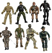 Lot X 8 Militaire Marine Gi Joe Type Action Figurines 4” - £20.76 GBP