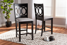 Aspen Gray Fabric Espresso Brown Counter Height Pub Chair Set of 2 - $3,530.89 MXN