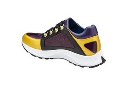 Belvedere Genuine Ostrich Leg and Soft Calf Dressy Sneaker Gold Purple Black H02 image 4