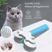 Pet Cat Brush Dog Slicker Brush Double-headed Negative Ion One-button Self Clean - £19.18 GBP+