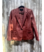 Lafayette 148 New York Women Leather Jacket Pink Size 10 one button B59 - £69.12 GBP