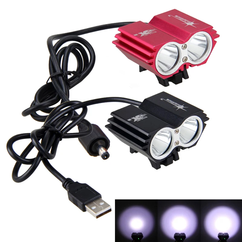 Waterproof USB Bike Light 8000LM LED Front Bicycle Headlight Dual Lamps for - £14.57 GBP